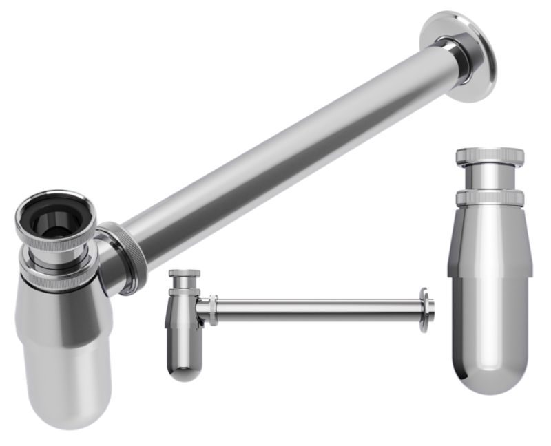 Syfon Do Umywalki Mosiężny Chromowany Łazienkowy Granitan Okrągły Uniwersalny 1 szt.