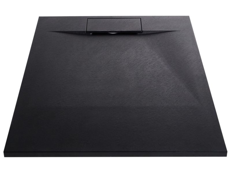 Brodzik prysznicowy Azzurro 80 x 100 x 3 cm Czarny 1 szt.