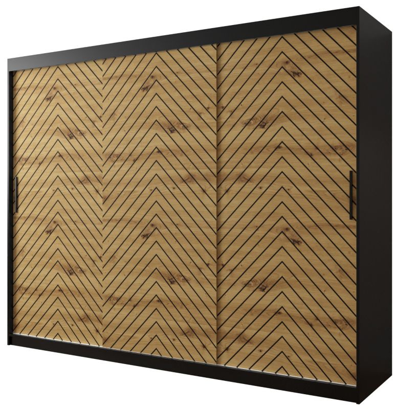 Szafa przesuwna Garderoba Abiks Jodełka 1 250 czarny + artisan 1 szt.