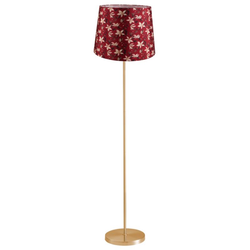 Lampa podłogowa Sanico Goldlux scarlet złota abażur stożek 35cm red nature E27 IP20 - 1 szt.