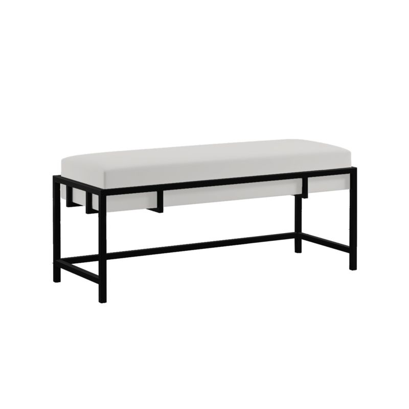 Ławka tapicerowana Bettso Lamo 80 cm nowoczesna w tkaninie royal velvet na czarnym stelażu jasnoszary 1szt.