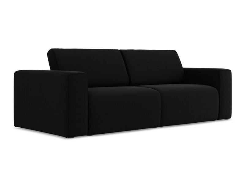 3-osobowa kanapa modułowa LaMiaSofa CASERTA z tkaniny welwetowej 224x103 cm czarny 1 szt.