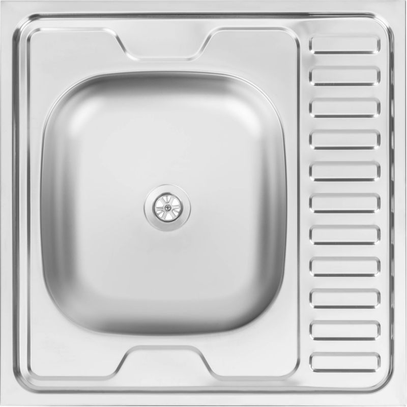 Zlewozmywak stalowy nakładany 1 komorowy 60x60