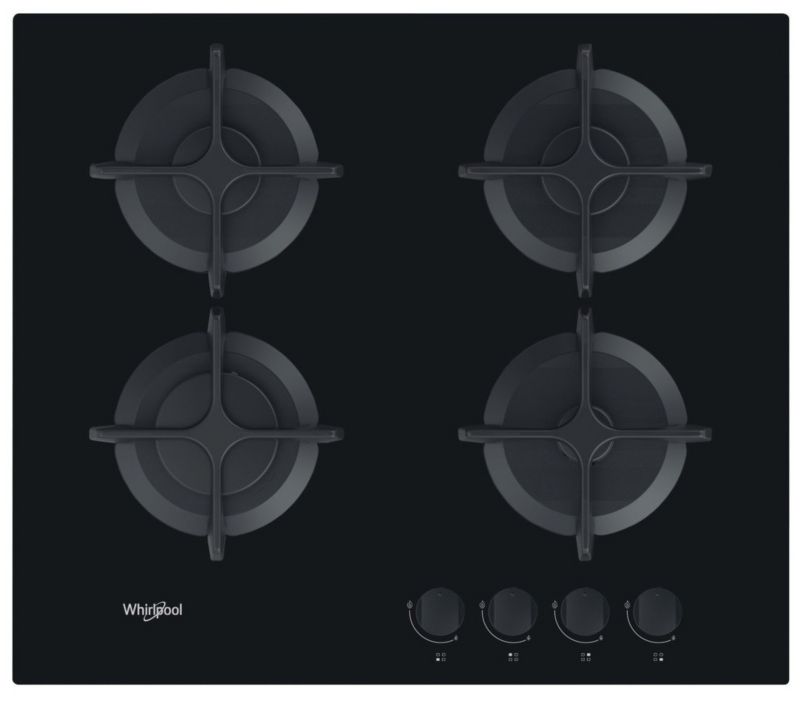 Płyta gazowa WHIRLPOOL AKT616NB. 59 cm Czarne szkło 1szt.