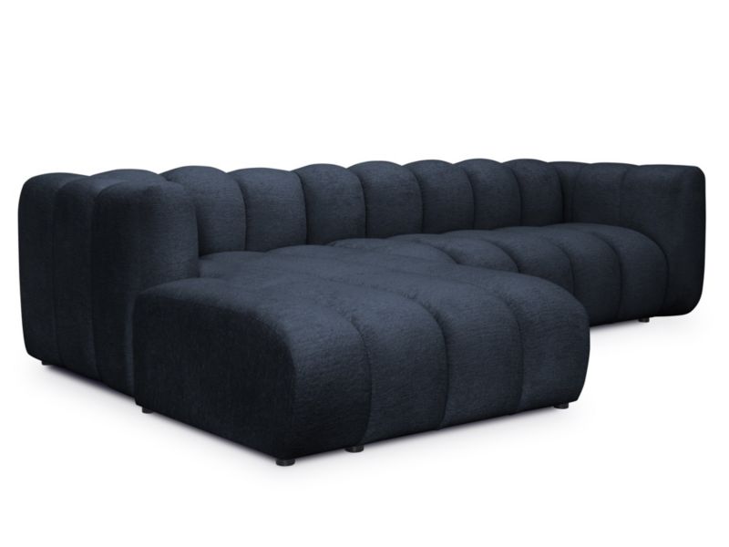Narożnik lewostronny LaMiaSofa NAPOLI z tkaniny szenilowej 288x179 cm niebieski 1 szt.