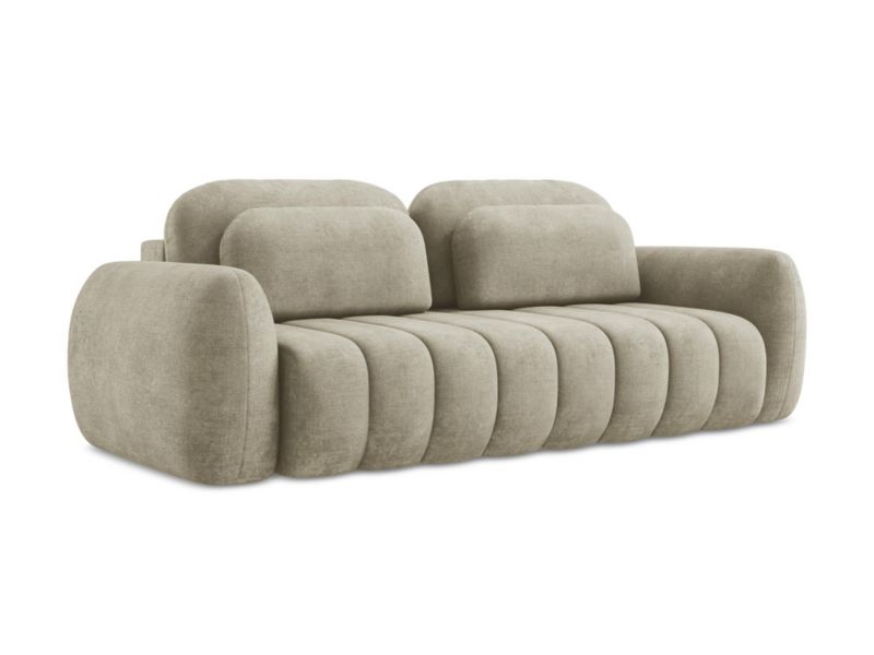 Kanapa 3-osobowa z funkcją spania LaMiaSofa GINOSA z tkaniny szenilowej 266x121 cm beżowy 1 szt.