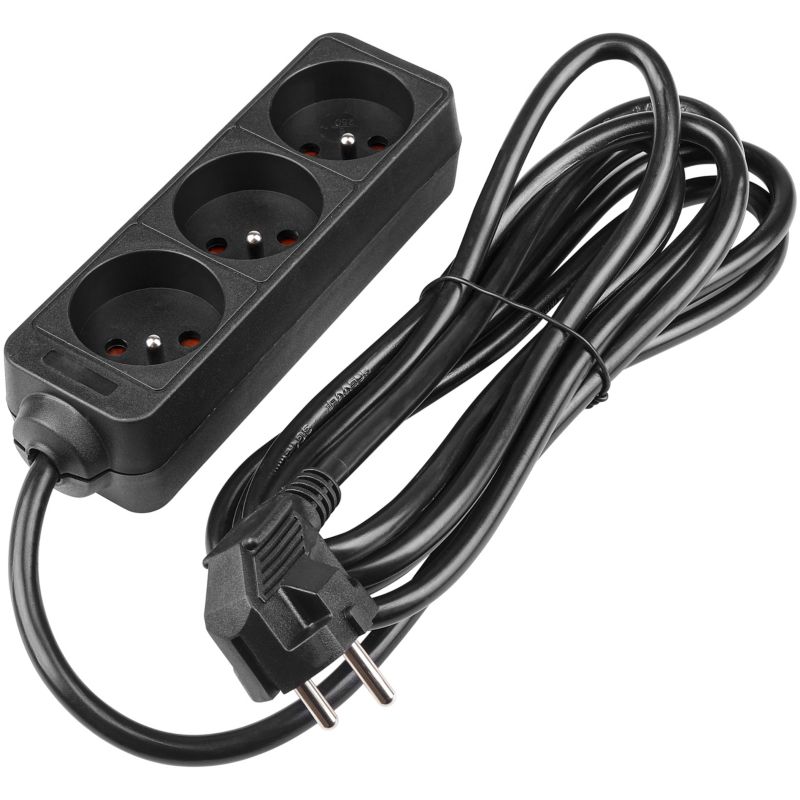 Przedłużacz listwa zasilająca MasterLED Silo 3 gniazda 3m uziemienie czarny 1 szt.