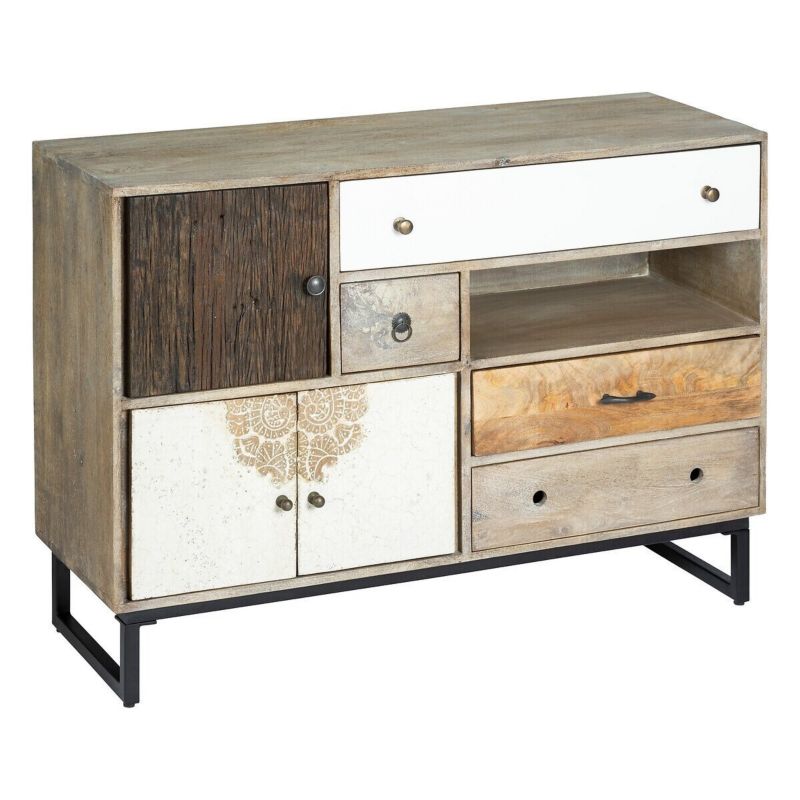 Komoda z szufladami Koval rustykalna ATMOSPHERA drewniana multikolor do salonu 115 cm 1 szt.