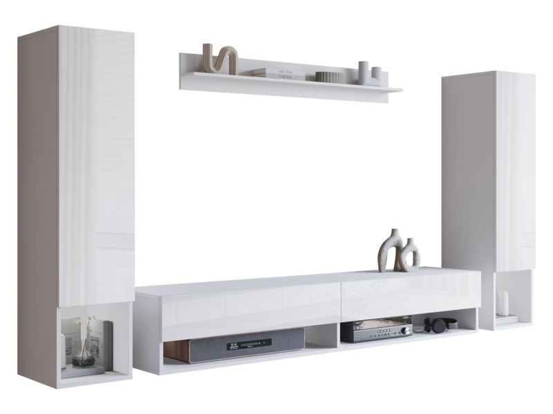 Meblościanka MIRJAN 24 Amadeo II biały/biały połysk 1 kpl.