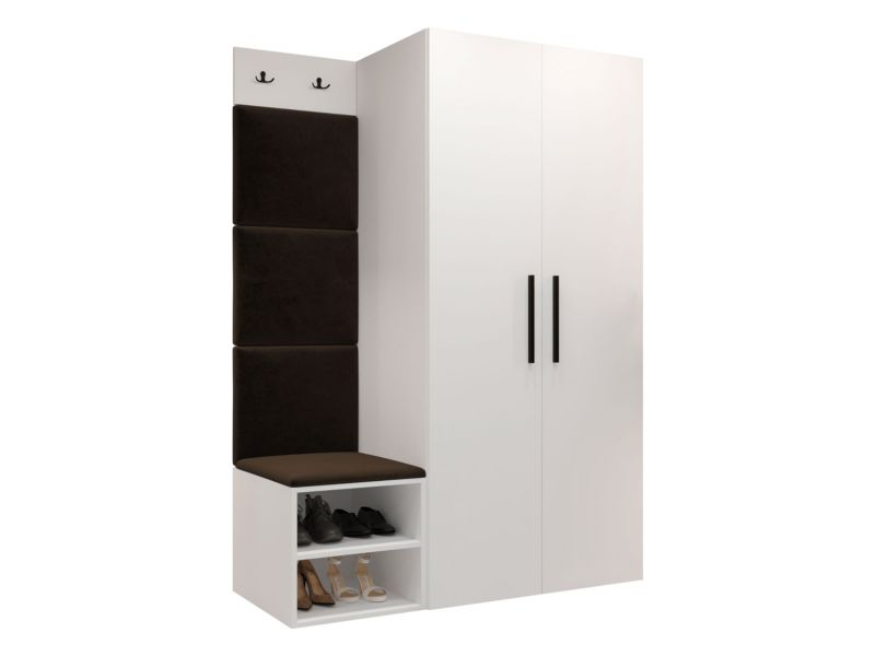 Garderoba MIRJAN 24 Medi IV biały + brązowy 1 kpl.