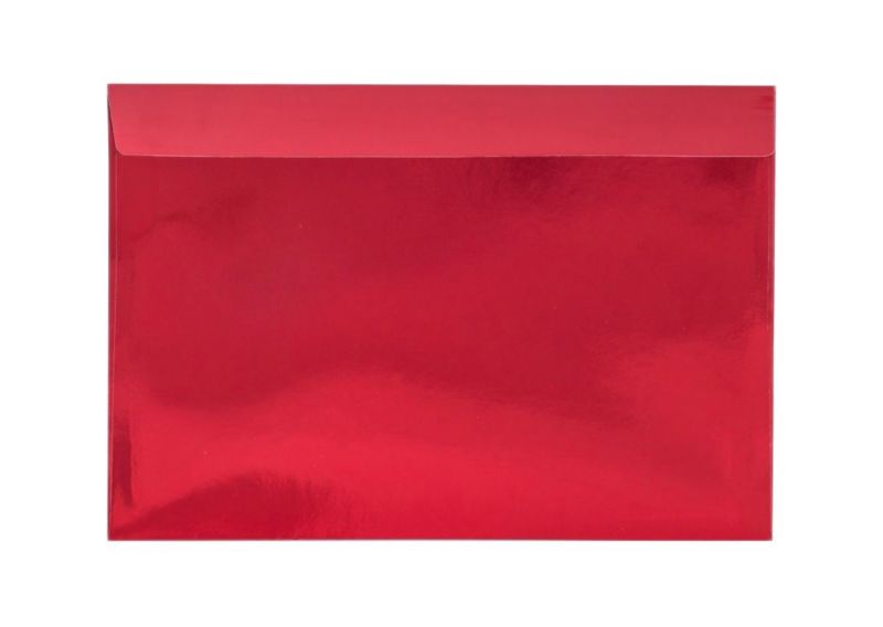 Koperty Ozdobne Neopak C5 Metaliczne czerwone Błysk 120gsm, 50 szt.
