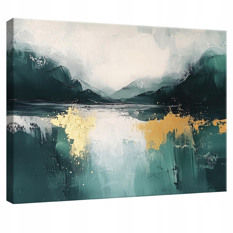 Obraz Na Płótnie WALLARENA 100x70 cm Do Sypialni Salonu Kuchni Abstrakcja Złoto 1 szt.