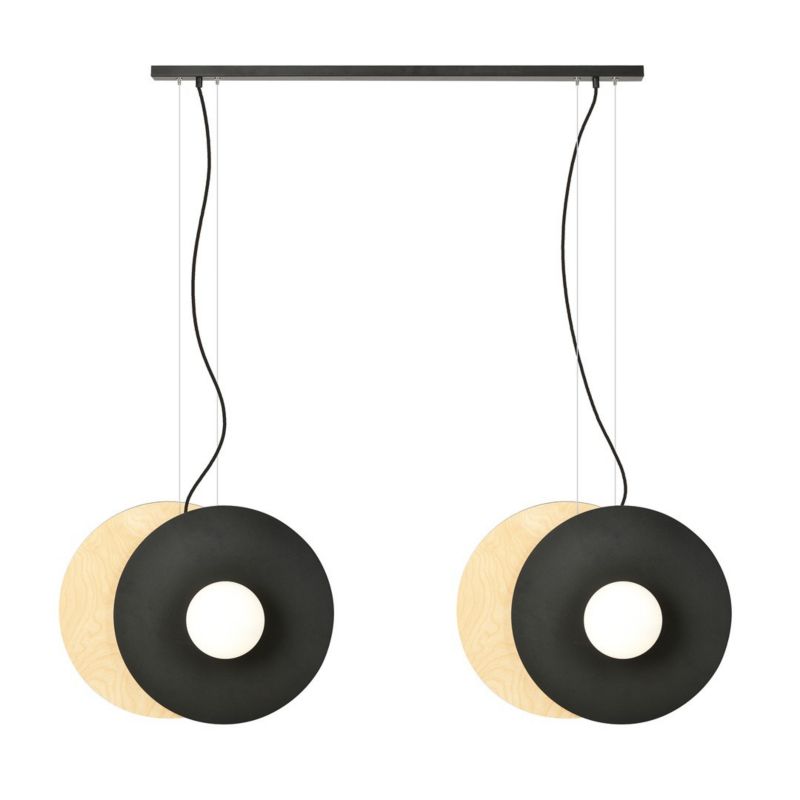 Lampa sufitowa Emibig Soho czarno-biała-jasne drewno wym: 120 x 126 cm 4xE14 x 10W 1 szt.