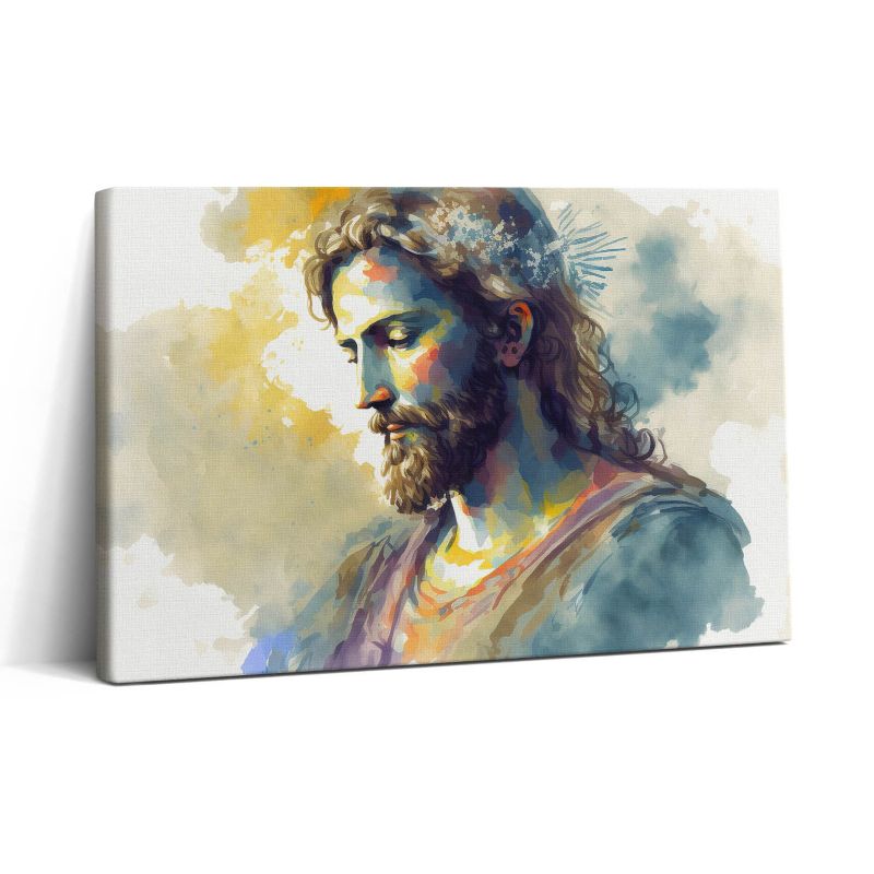 Obraz na płótnie Wallfluent 30x20 cm Kolorowy malunek Jezusa 1 szt.
