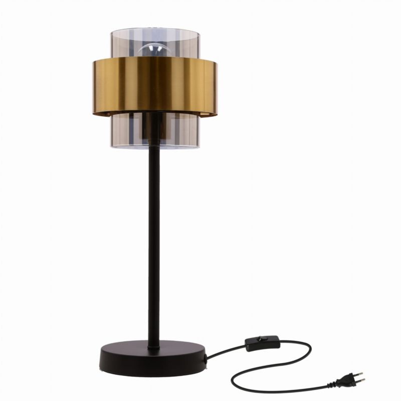 Lampa stołowa Candellux Spiega czarna-mosiądz 1 x E27 x 60W IP20 wym: 44 x 18 x 18 cm metal - 1 szt.