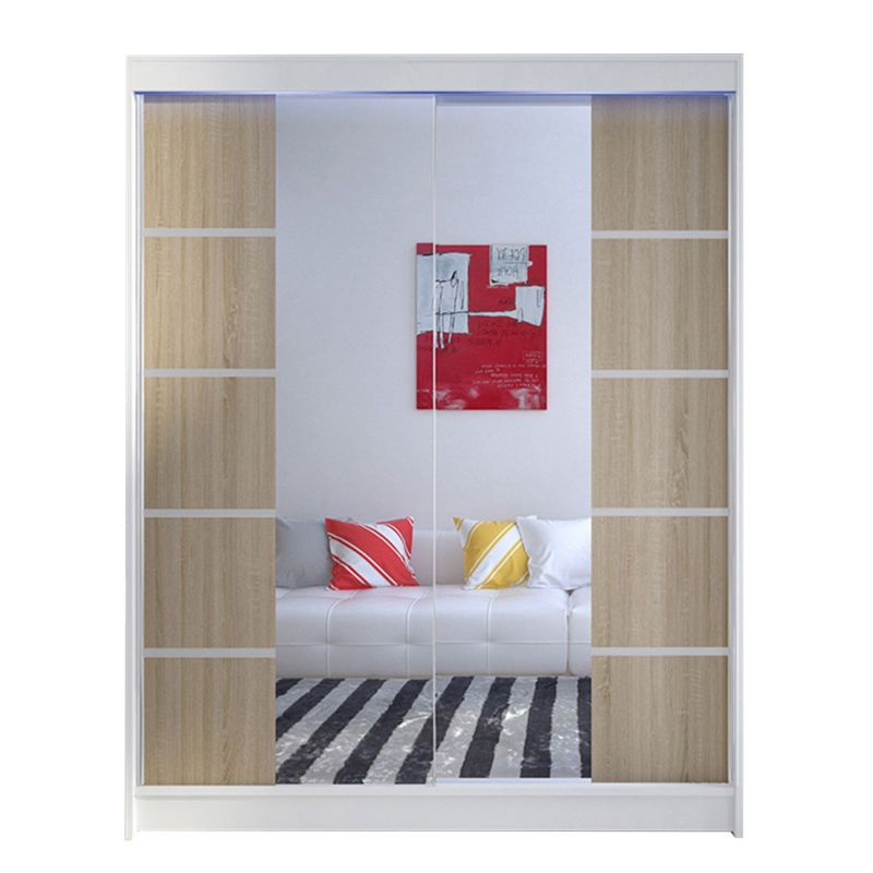 Szafa MIRJAN 24 z drzwiami przesuwnymi Camino V z oświetleniem RGB biały/dąb sonoma 1 szt.