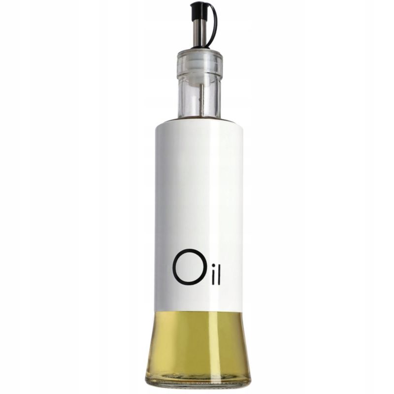 Butelka Na Oliwę KADAX Ocet 320ml Z Dozownikiem Szklana Do Oliwy Biały 1szt.