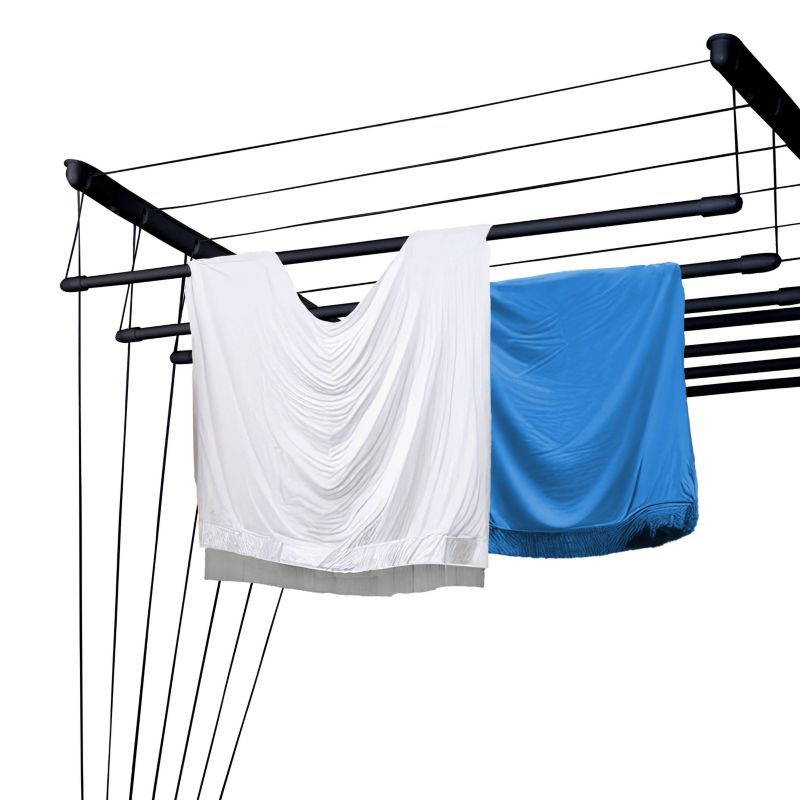 Suszarka sufitowa Rodeno 7 prętów 90 cm czarna 1 szt