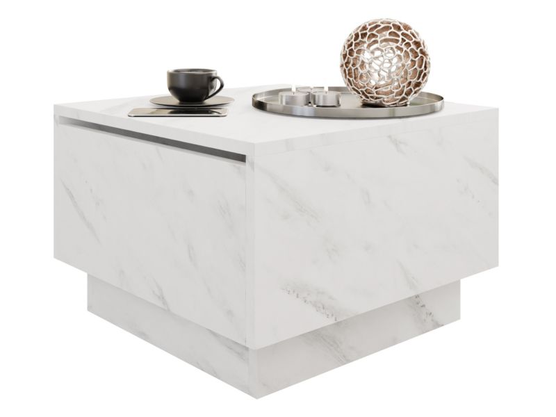 Stolik kawowy MIRJAN 24 ze schowkiem Moon 60x60 marmur bianco 1 szt.