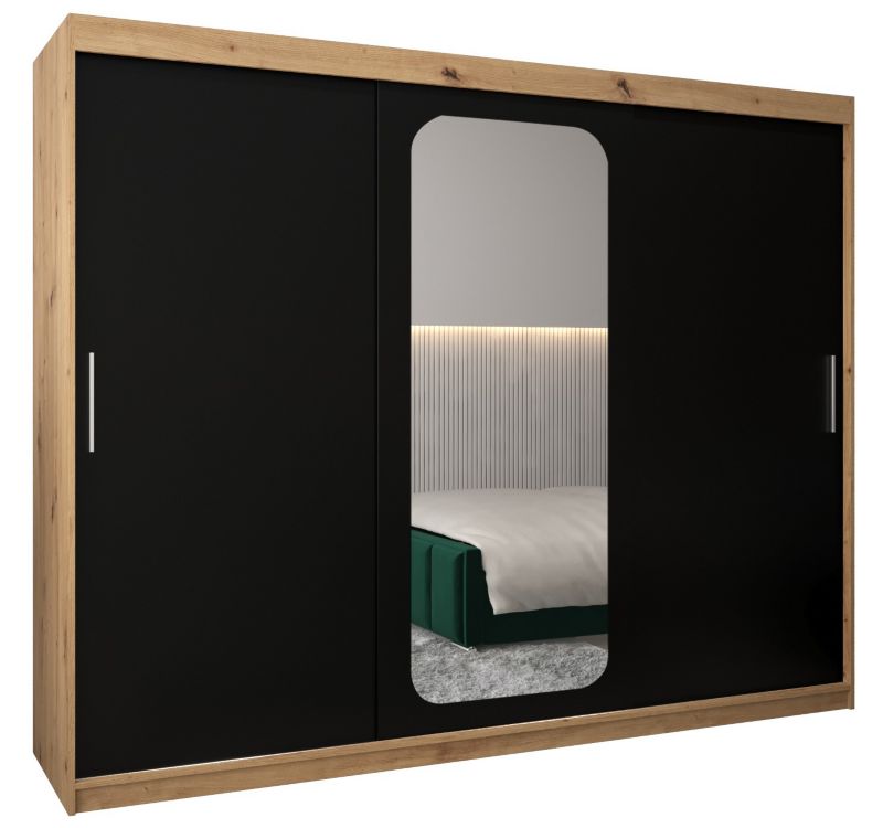 Szafa przesuwna Garderoba Abiks PROMO T2 250 artisan/czarny 1 szt.