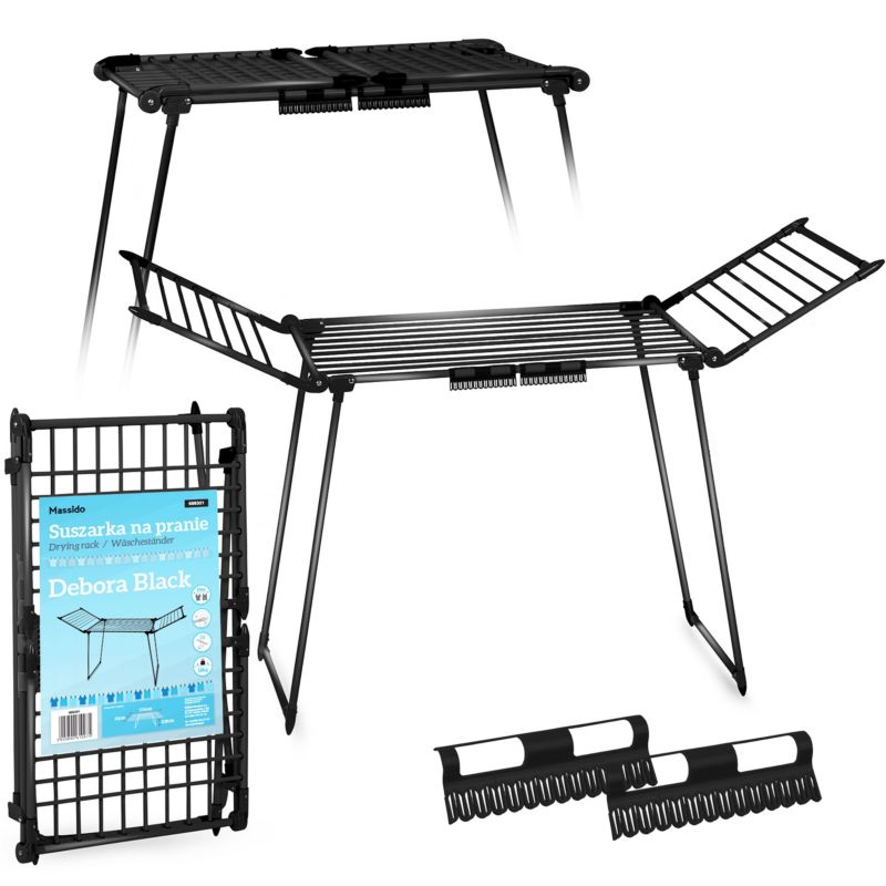 Suszarka na pranie Massido 19m stojąca składana do ubrań czarna 1szt.