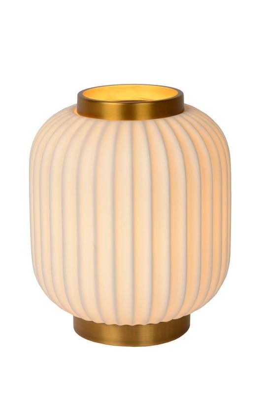 Lampa stołowa Lucide Gosse złoto-biała 1 x E14 x 40W IP20 wym: 23.8 x 19.5 cm ceramika - 1 szt.
