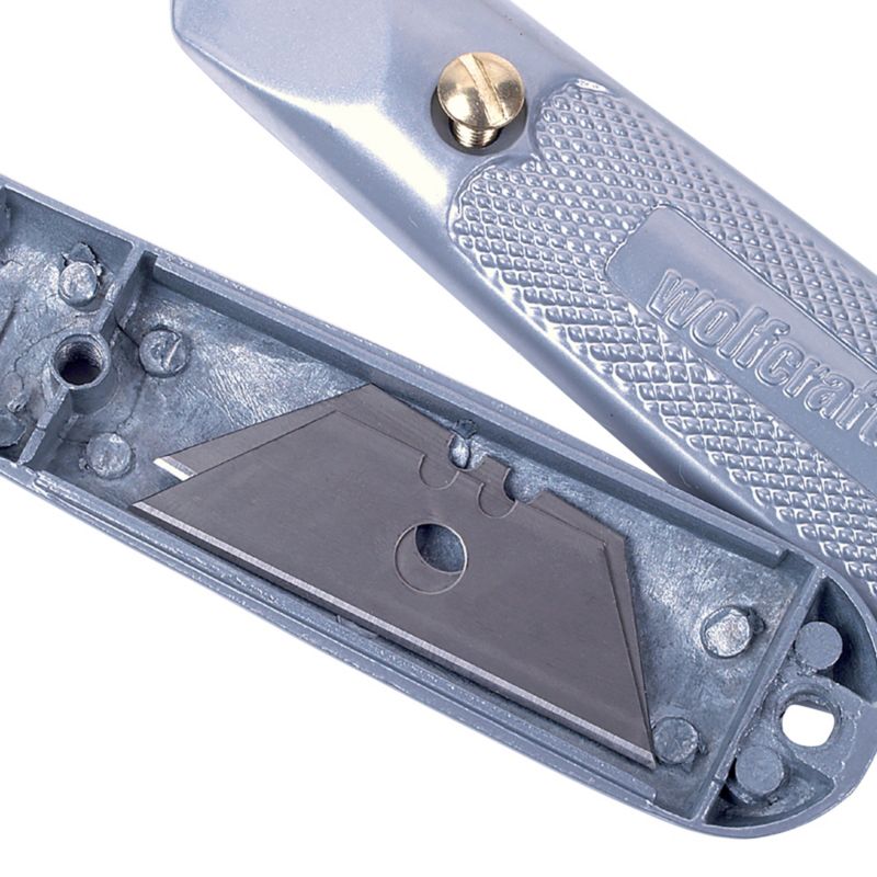 Nóż metalowy ze stałym ostrzem trapezowym wolfcraft 4150000