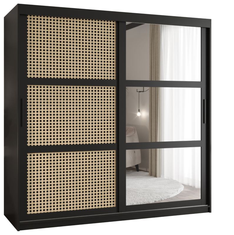 Szafa przesuwna Garderoba Abiks PLECIONKA WIEDEŃSKA 2 180 czarny 1 szt.