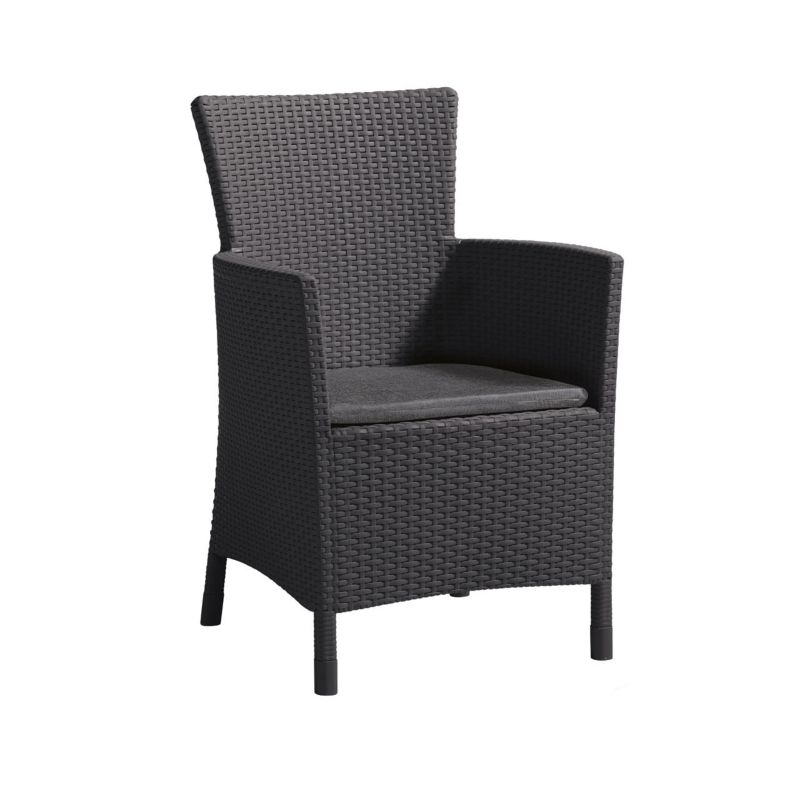 Fotel ogrodowy Keter Iowa z poduszką Grafit, 1 szt.