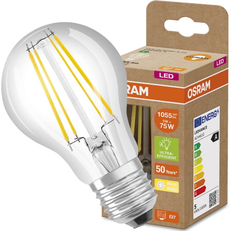 Żarówka LED Osram A60 E27 5W 1055lm 3000K 320st Filament 1 szt.