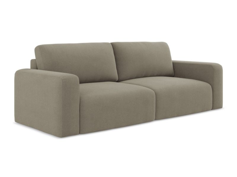 Kanapa 3-osobowa z funkcją spania LaMiaSofa OSTIA z tkaniny strukturalnej 244x102 cm ciemny beż 1 szt.