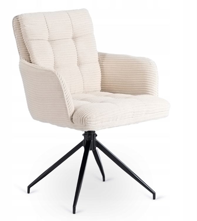 Krzesło Mebel Elite AKITA Obrotowe Tapicerowane Kuchenne Do Jadalni Salonu Kremowy 1 szt