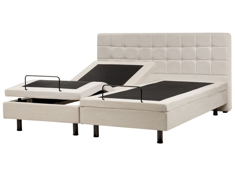 Łóżko regulowane Duke 180 x 200 cm Jasnobeżowy 1 szt.