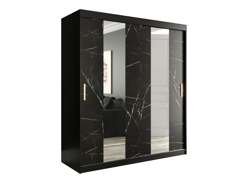 Szafa MIRJAN 24 Marmur Pole 180 czarny mat / czarny marmur 1 szt.