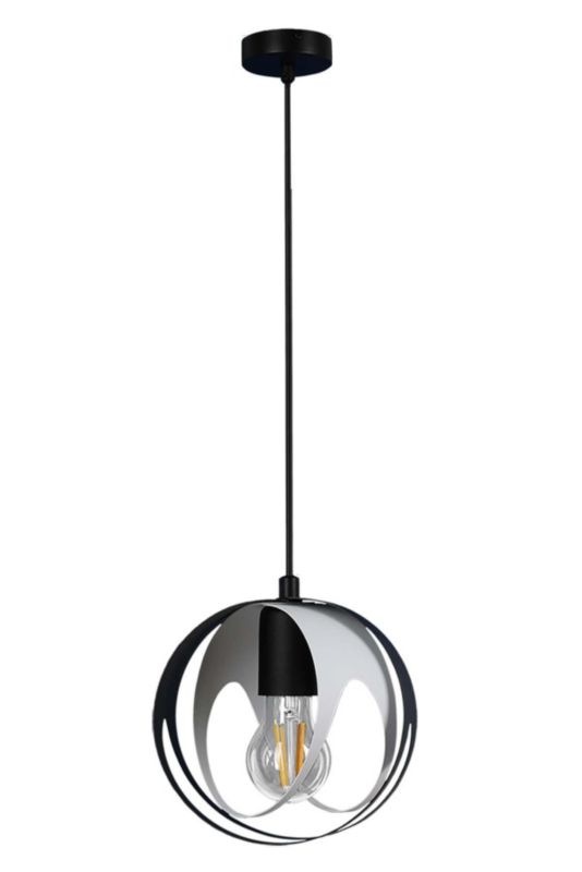 Lampa sufitowa wisząca Lampex Ball czarno-biała wym: 90 x 17 x 17 cm 1xE27 x 60W 1 szt.