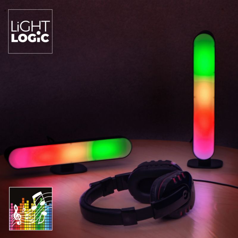 Lampa stołowa LED LightLogic LL IR-MOOD LAMP RGBIC 66033 zestaw 2 szt. USB muzyka pilot lampka 1 szt.