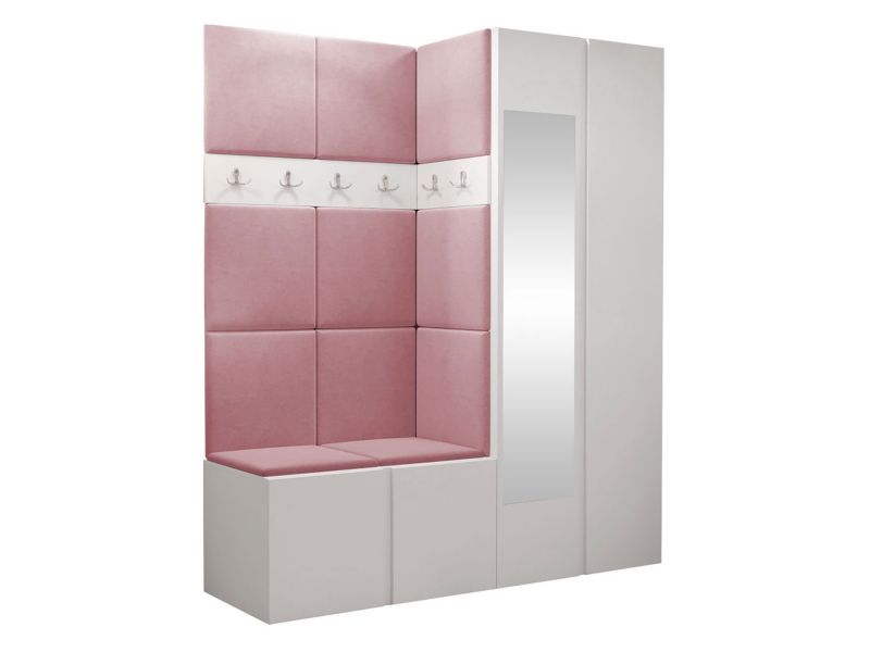 Garderoba MIRJAN 24 Orion XII biały + różowy 1 kpl.