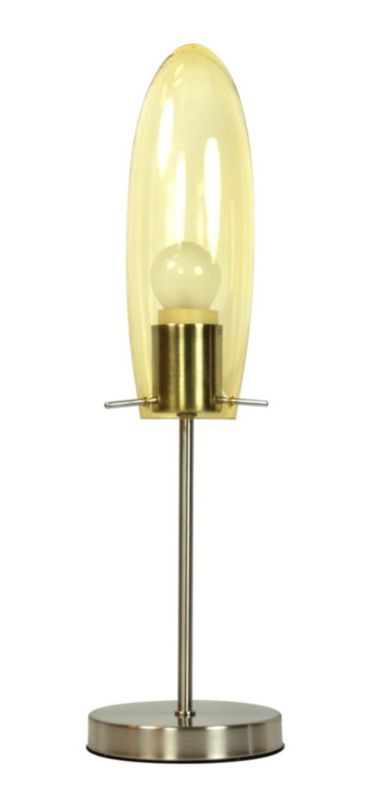 Lampa stołowa Candellux Melot chromowana żółta 1 x E27 x 60W IP20 wym: 35 x 10 x 10 cm metal - 1 szt.