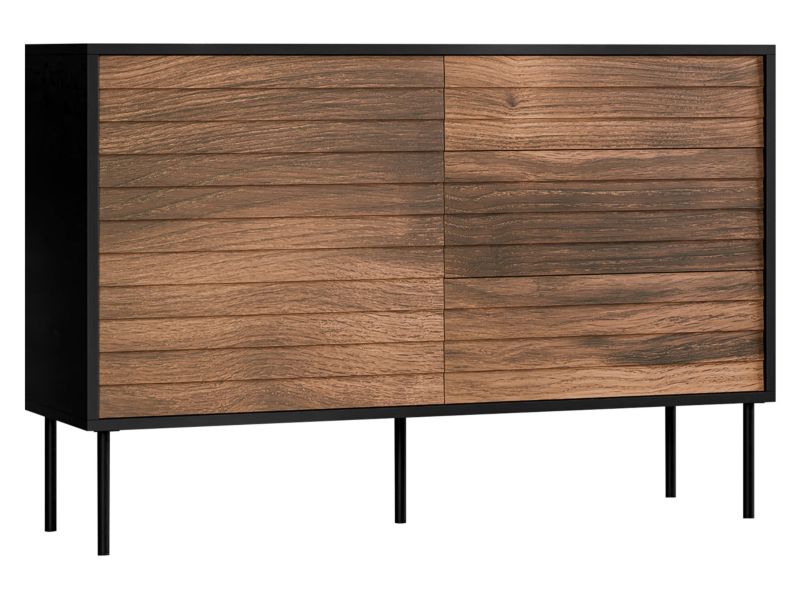 Komoda MIRJAN 24 z szufladami Cortina 120 1D3S czarny/orzech warmia 1 szt.