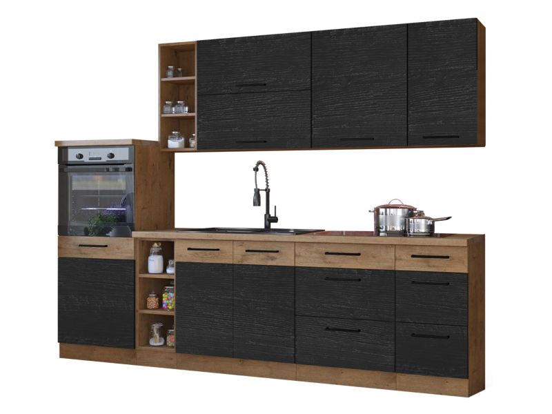 Kuchnia MIRJAN 24 Vigo IV z oświetleniem LED dąb lancelot / dark wood 1 kpl.