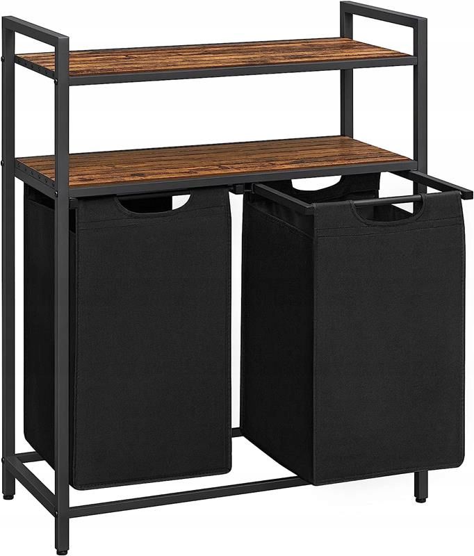 Kosz na pranie Matkam 2 przegrody VAS brąz-czarny 1 szt.