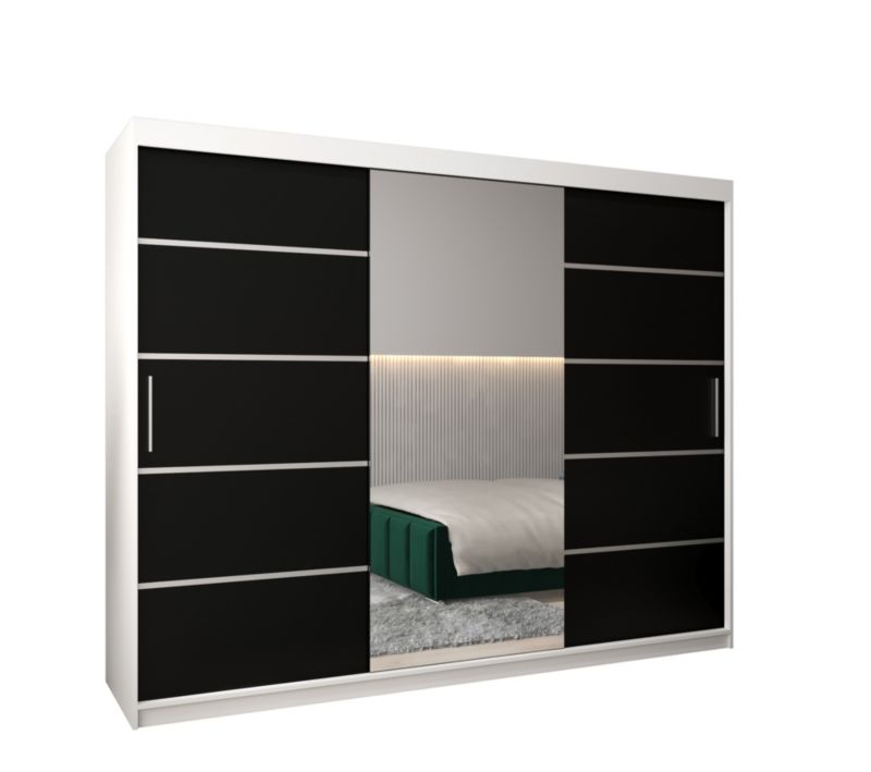 Szafa przesuwna Garderoba Abiks Verona 2 250 biały + czarny 1 szt.