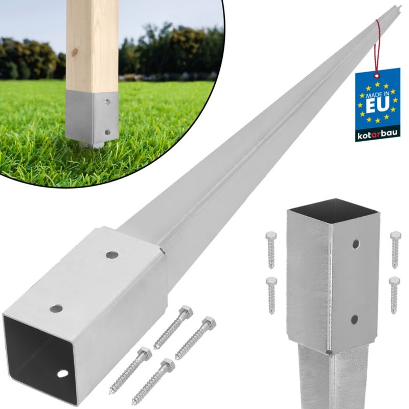 Podstawa słupa KOTARBAU kotwa wbijana do ziemi stalowa 70x70x750 mm 1 szt.
