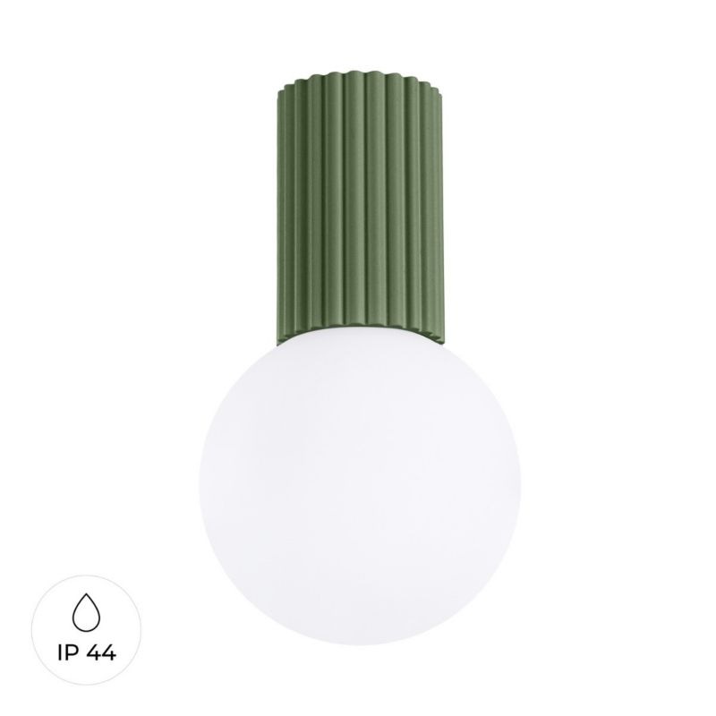 Oprawa sufitowa Sollux Lighting Halo zielony oliwkowo-biały do łazienki 1 x G9 x 8W IP44 wym: 21 x 12 x 12 cm - 1 szt.