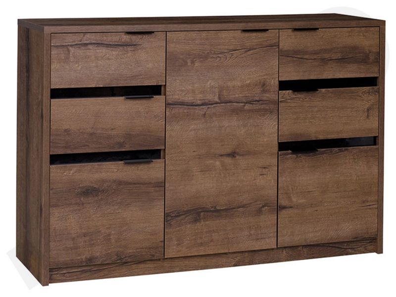 Komoda MIRJAN 24 Denver D K3D4SZ dąb monastery + czarny połysk 1 szt.