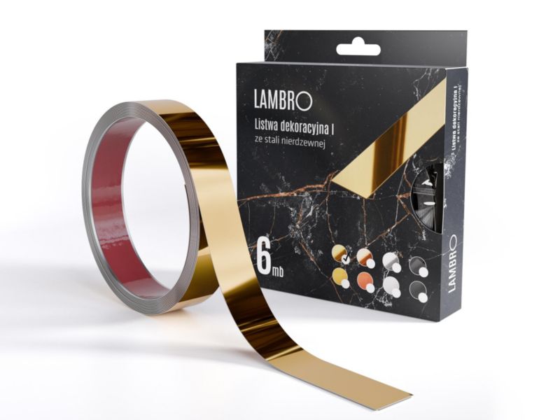 Listwa dekoracyjna samoprzylepna Lambro złoty połysk 2,8 x 600 cm 1 szt.
