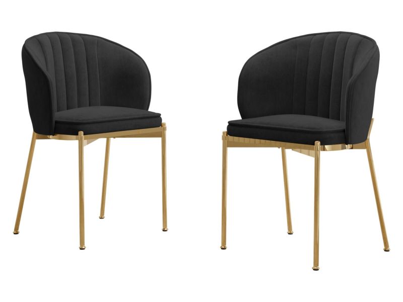 Komplet dwóch nowoczesnych krzeseł MIRJAN 24 Muz DC-1259/GL czarny 2 szt.