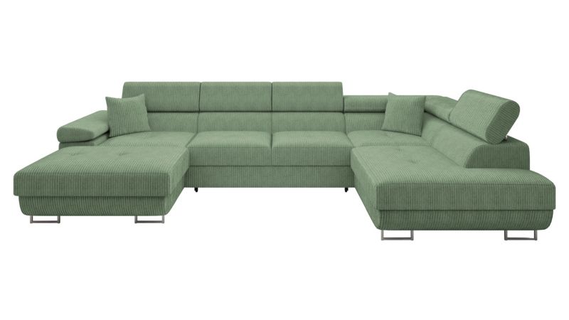 Narożnik z funkcją spania MIRJAN 24 Torezio Bis Sztruks prawy pistacjowy 1 szt.