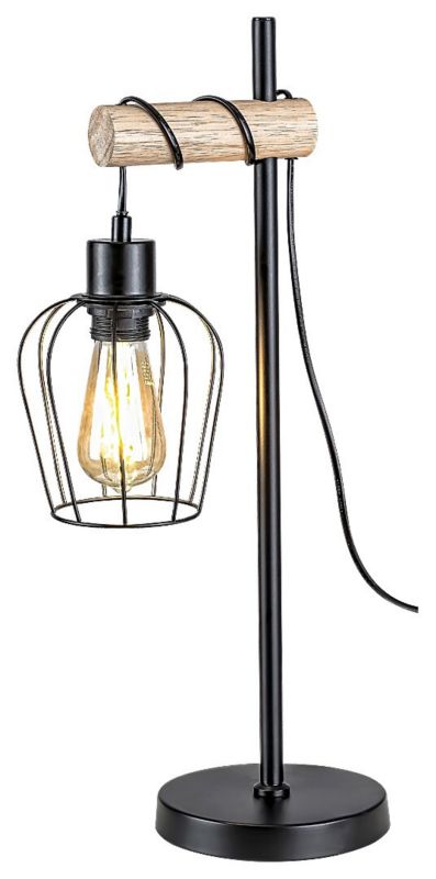 Lampa biurkowa Rabalux Fabian czarny matowy 1 x E27 x 40W IP20 wym: 56 x 25.5 x 25.5 cm drewno - 1 szt.