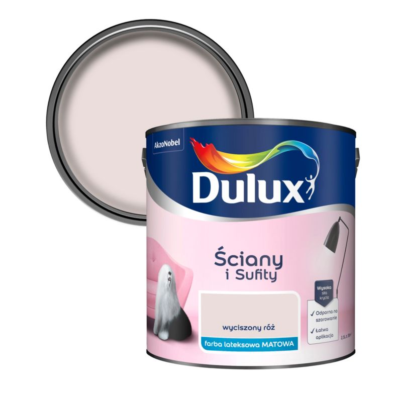 Farba Dulux Ściany i Sufity wyciszony róż 2,5 l